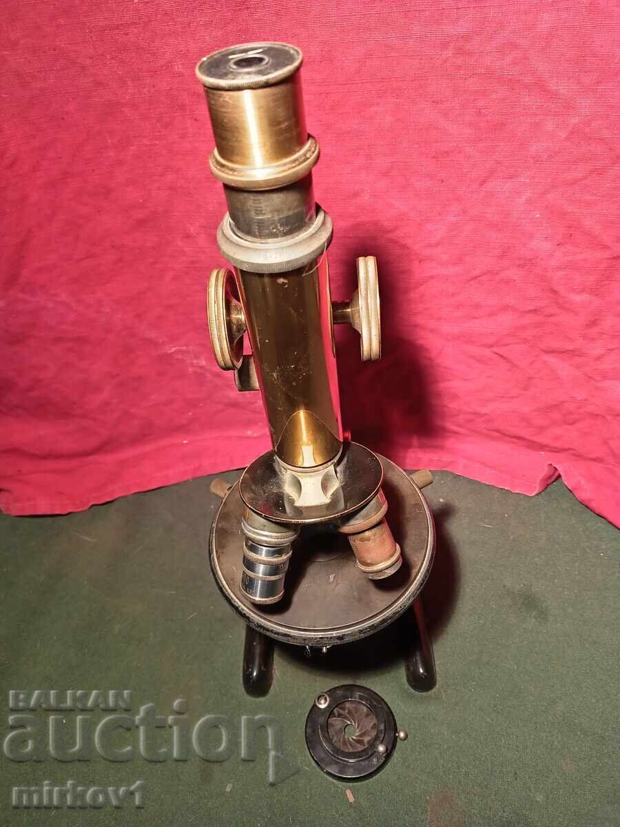 Αντίκα γερμανικό συλλεκτικό μικροσκόπιο - 6