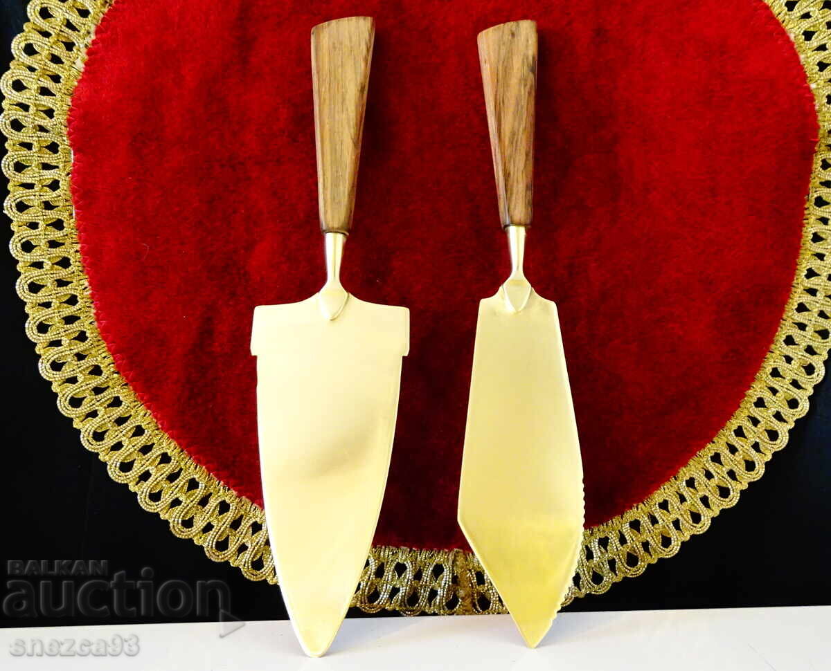 Χάλκινη σπάτουλα και μαχαίρι για τούρτα, σερβίτσια για τούρτα - 6 Χάλκινη σπάτουλα και μαχαίρι για τούρτα, σερβίτσια για τούρτα - 6