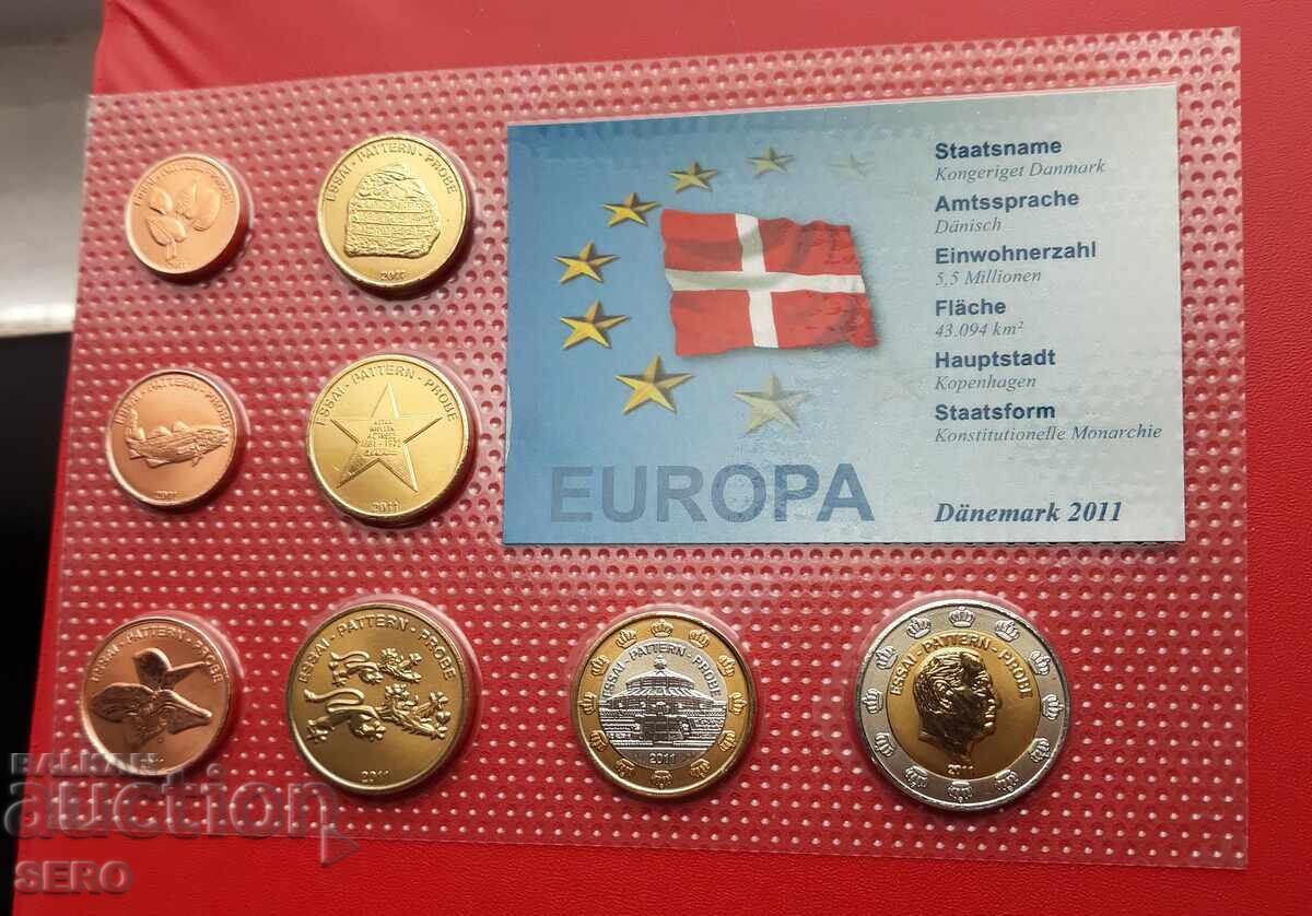 Дания  СЕТ 2011 от 8  пробни евромонети