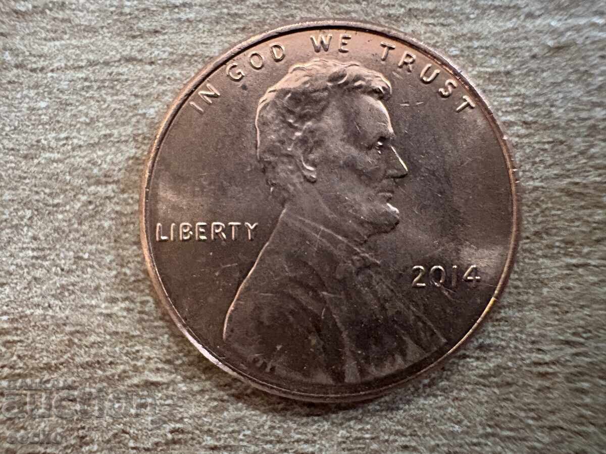 ΗΠΑ - 1 σεντ (2014) με τιμή 0.15 BGN | € 0.08