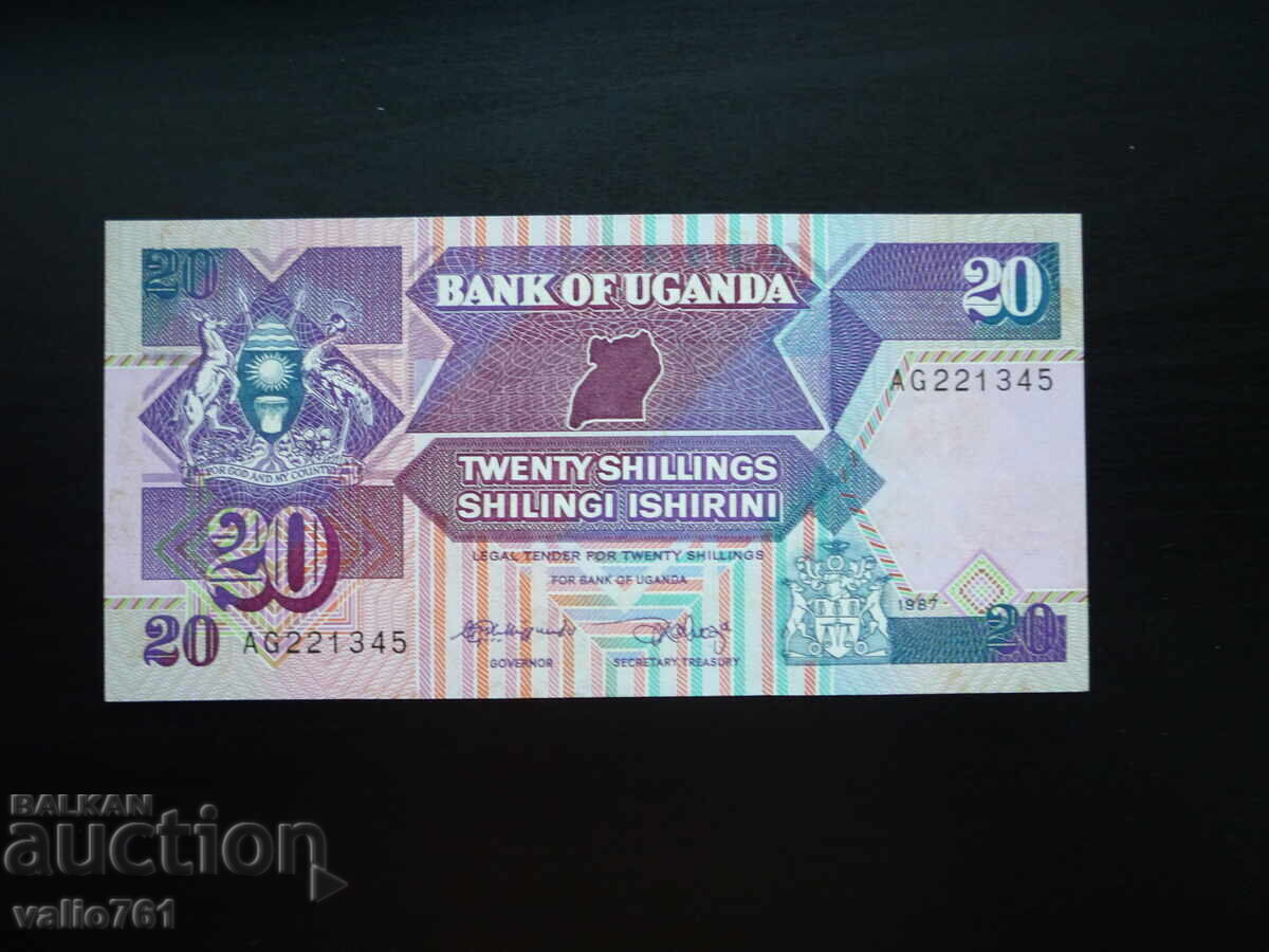 УГАНДА 20  ШИЛИНГА 1987  НОВА UNC