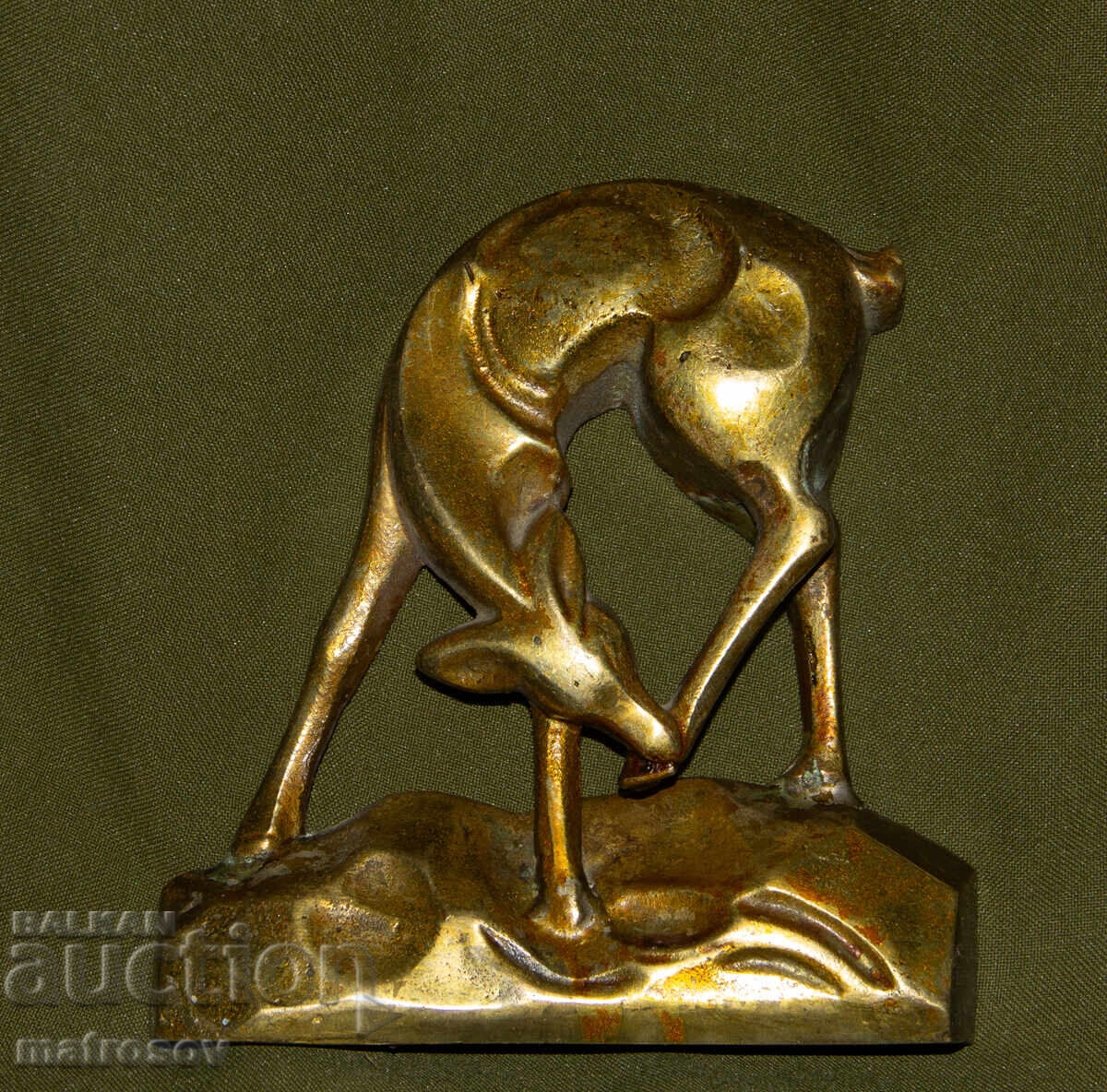 Аукцион Малка месингова скулптура декорация за стена кошута