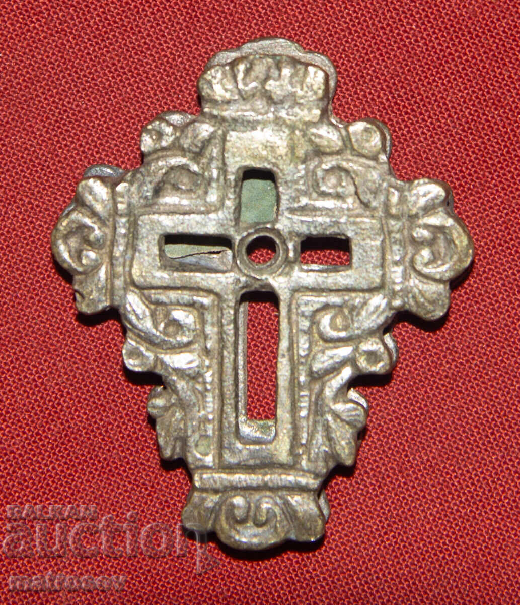 Χειροποίητος παλιός ασημένιος σταυρός, μενταγιόν