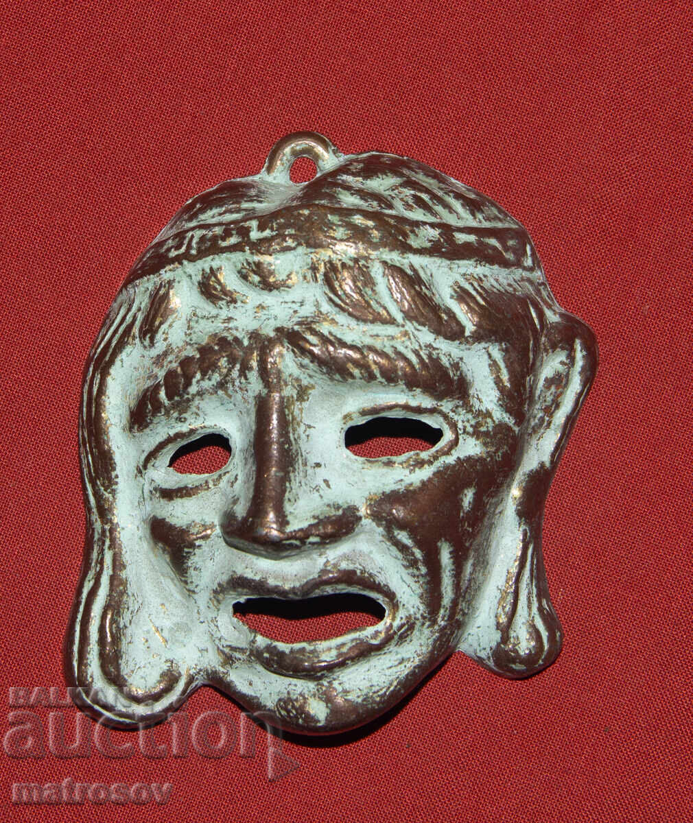 Малка месингова скулптура, декорация , маска с цена 90.00 лв. | € 46.02