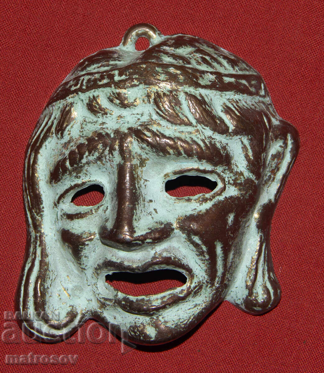 Аукцион Малка месингова скулптура, декорация , маска