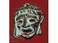 Малка месингова скулптура, декорация , маска