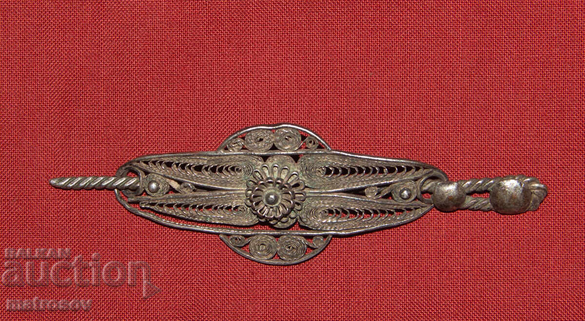 Broșă din filigran de argint vechi - 5