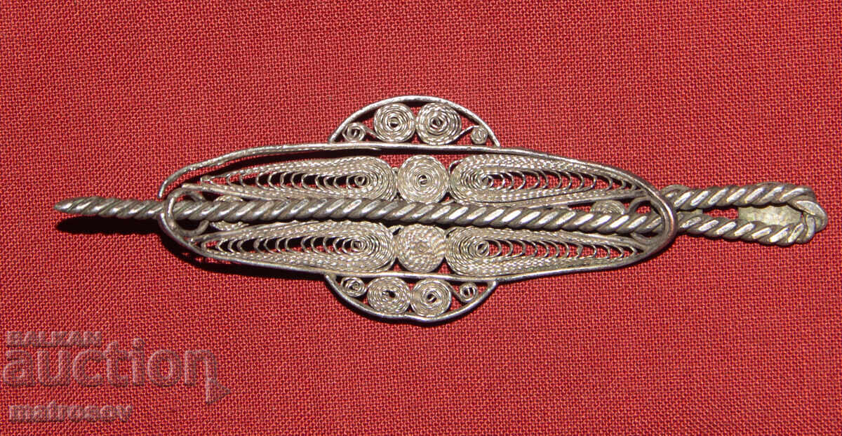 Broșă din filigran de argint vechi - 7