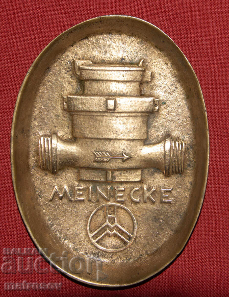 Delivery of Old German Advertising Bronze Plaque Decoration