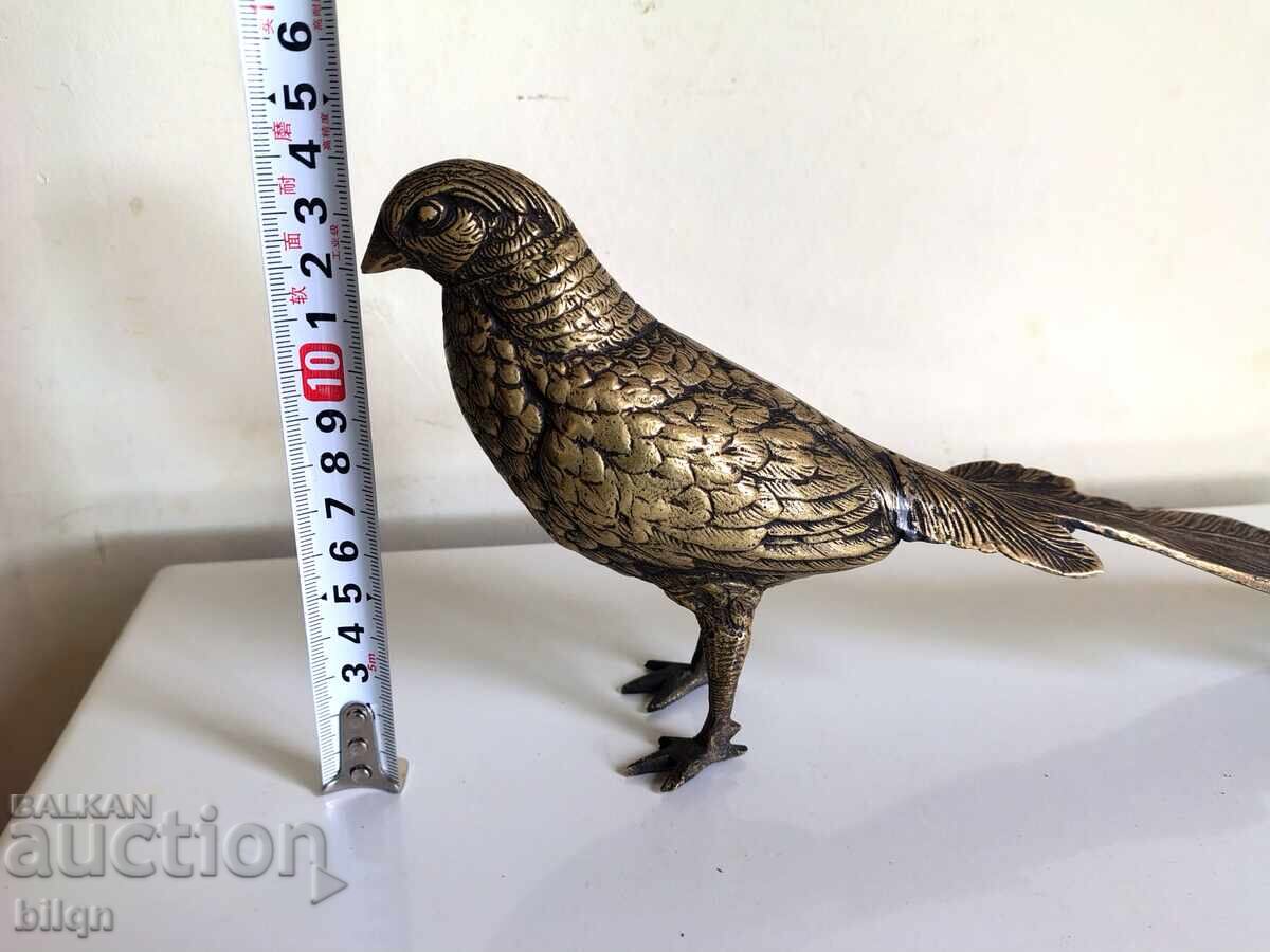 Figurină Veche de Bronz Superbă, Sculptură - Fazan - 6