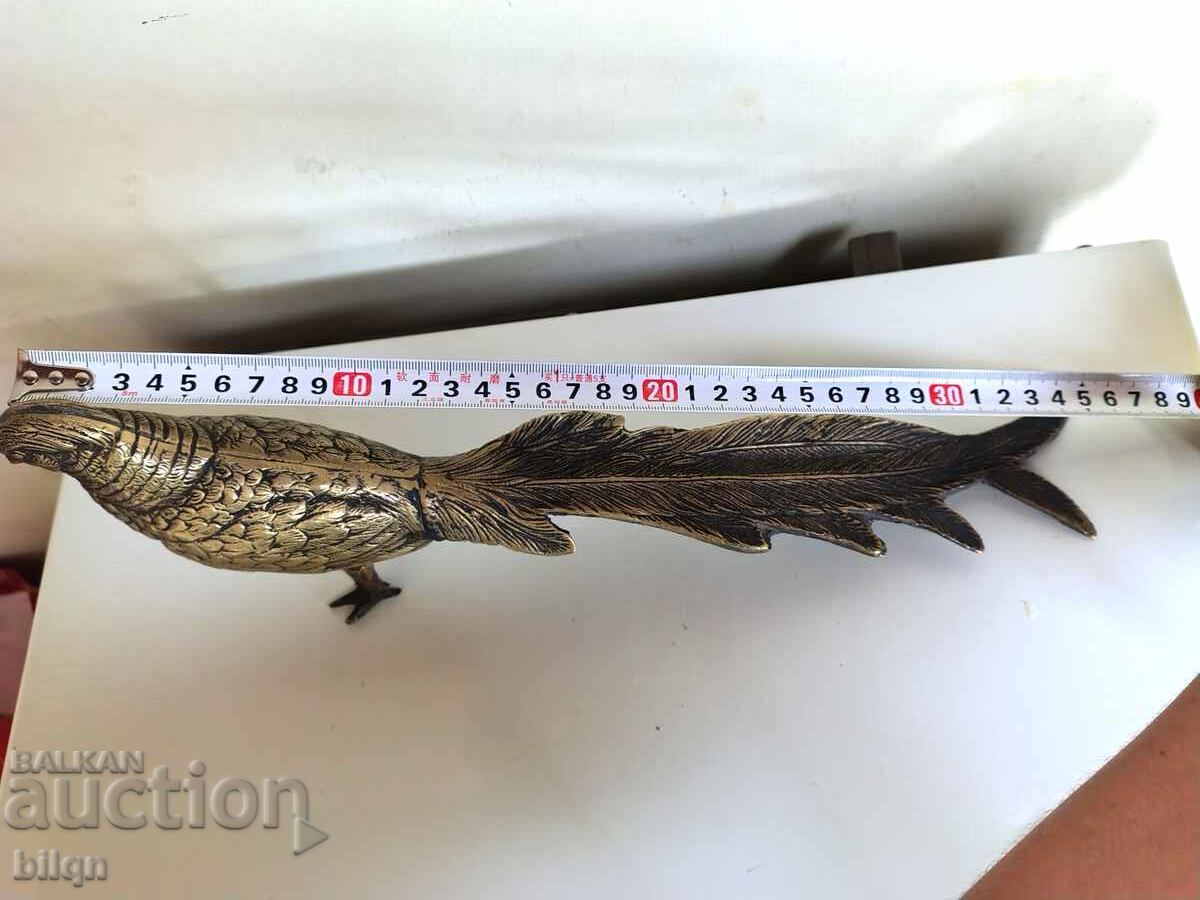 Figurină Veche de Bronz Superbă, Sculptură - Fazan - 7