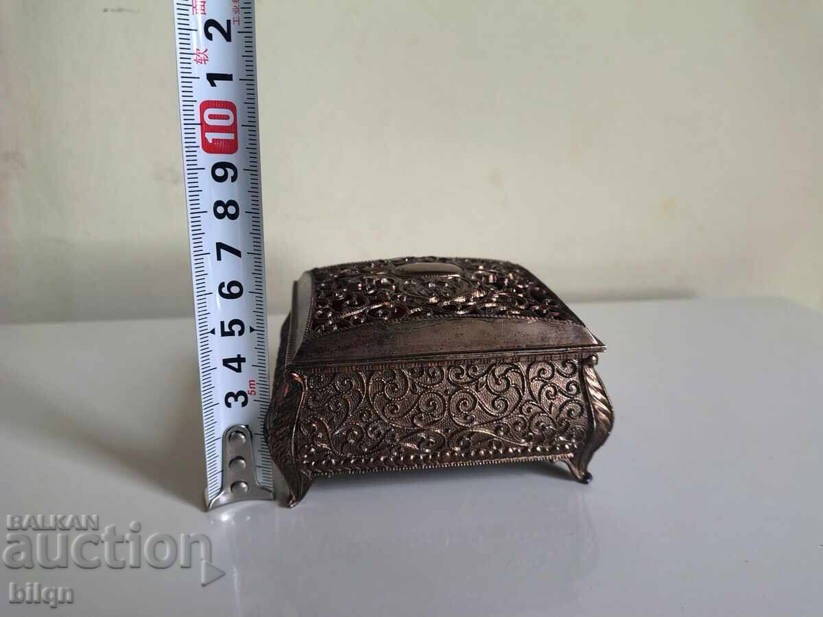 Beautiful Old Silver-Plated Jewelry Box - 6 Beautiful Old Silver-Plated Jewelry Box - 6