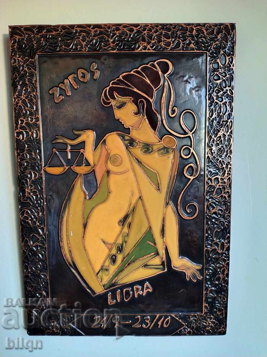 Panou de cupru uimitor Zodia - Balanță Panou de cupru uimitor Zodia - Balanță