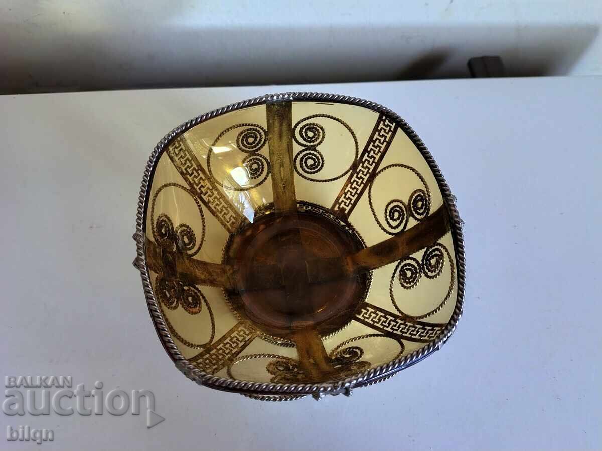 Beautiful Old Silver-Plated Filigree Dish with price € 8.51 | 16.64 BGN