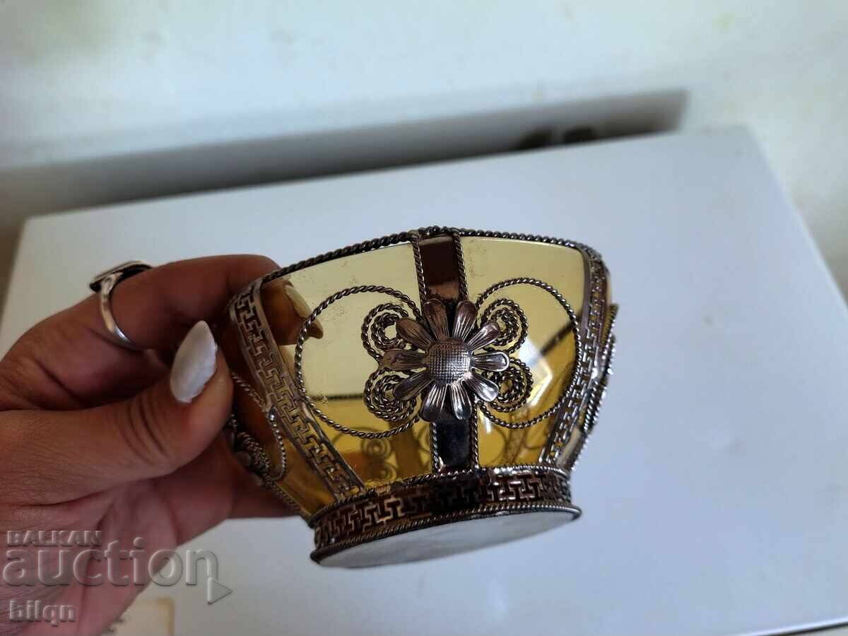 Auction  Beautiful Old Silver-Plated Filigree Dish