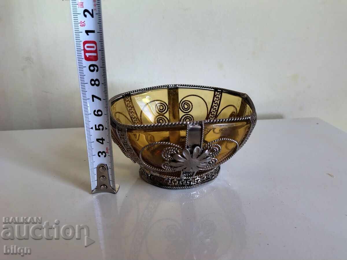 Beautiful Old Silver-Plated Filigree Dish - 5