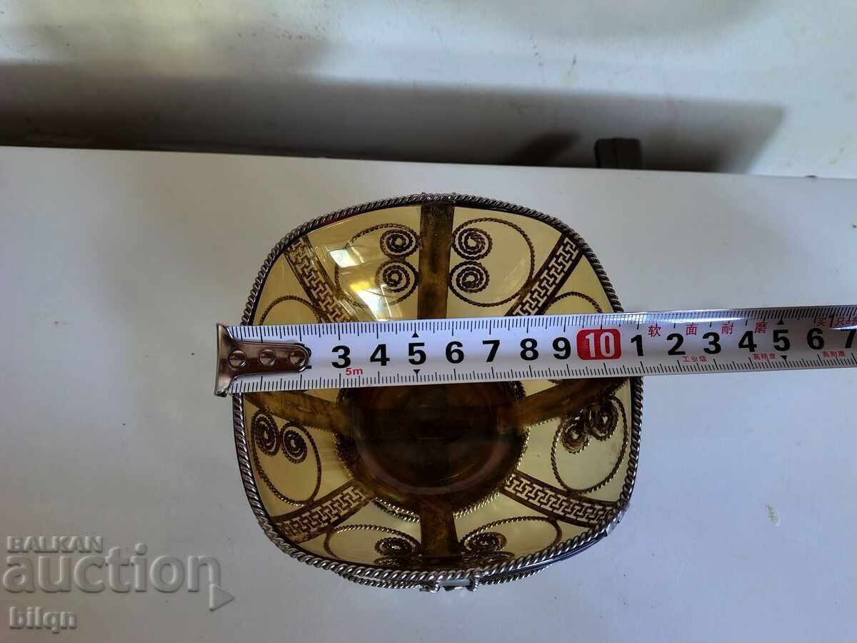 Beautiful Old Silver-Plated Filigree Dish - 6