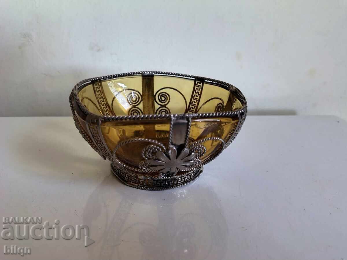 Beautiful Old Silver-Plated Filigree Dish