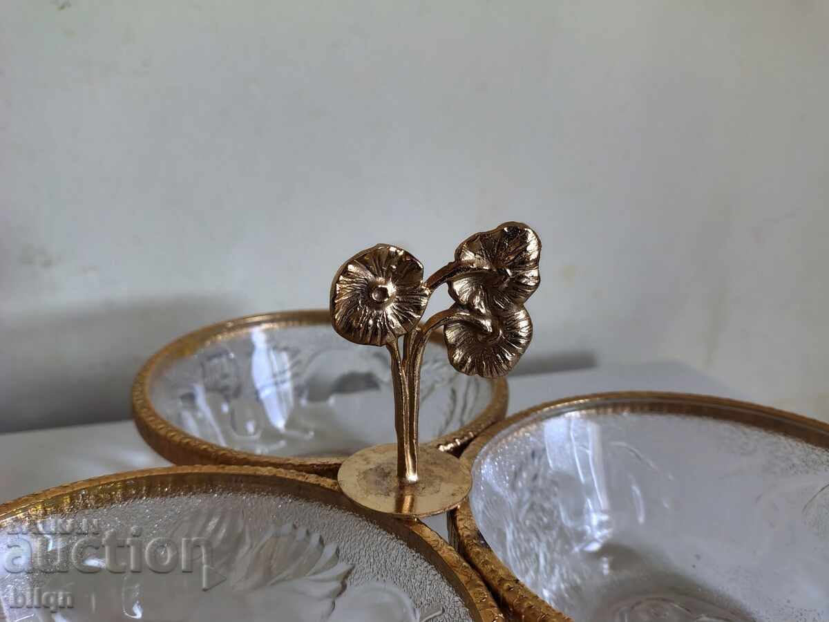 Licitație Minunat Platou Triplu Placat cu Aur