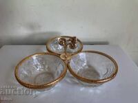 Υπέροχο Επιχρυσωμένο Τριπλό Πλατό