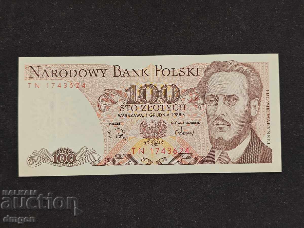 100 PLN Polonia 1988 UNC