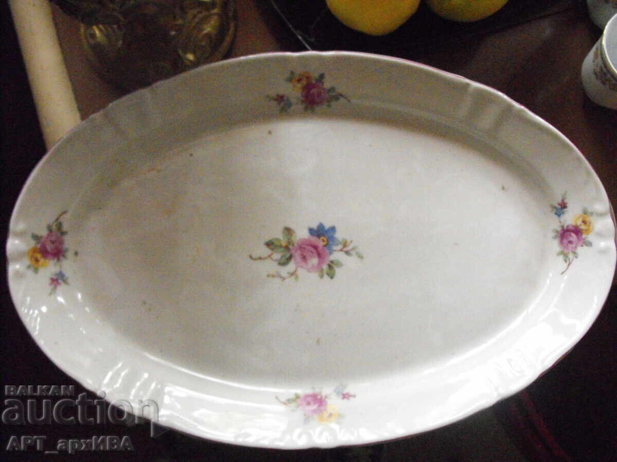 Porcelain tray / platter/, with marking, Bulgaria /?/
