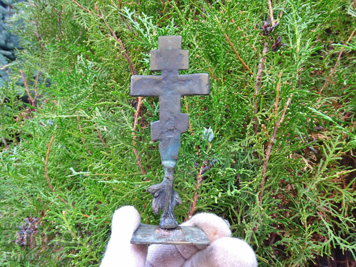 Delivery of Old bronze ritual seal for prosphora, cross, crucifix 3