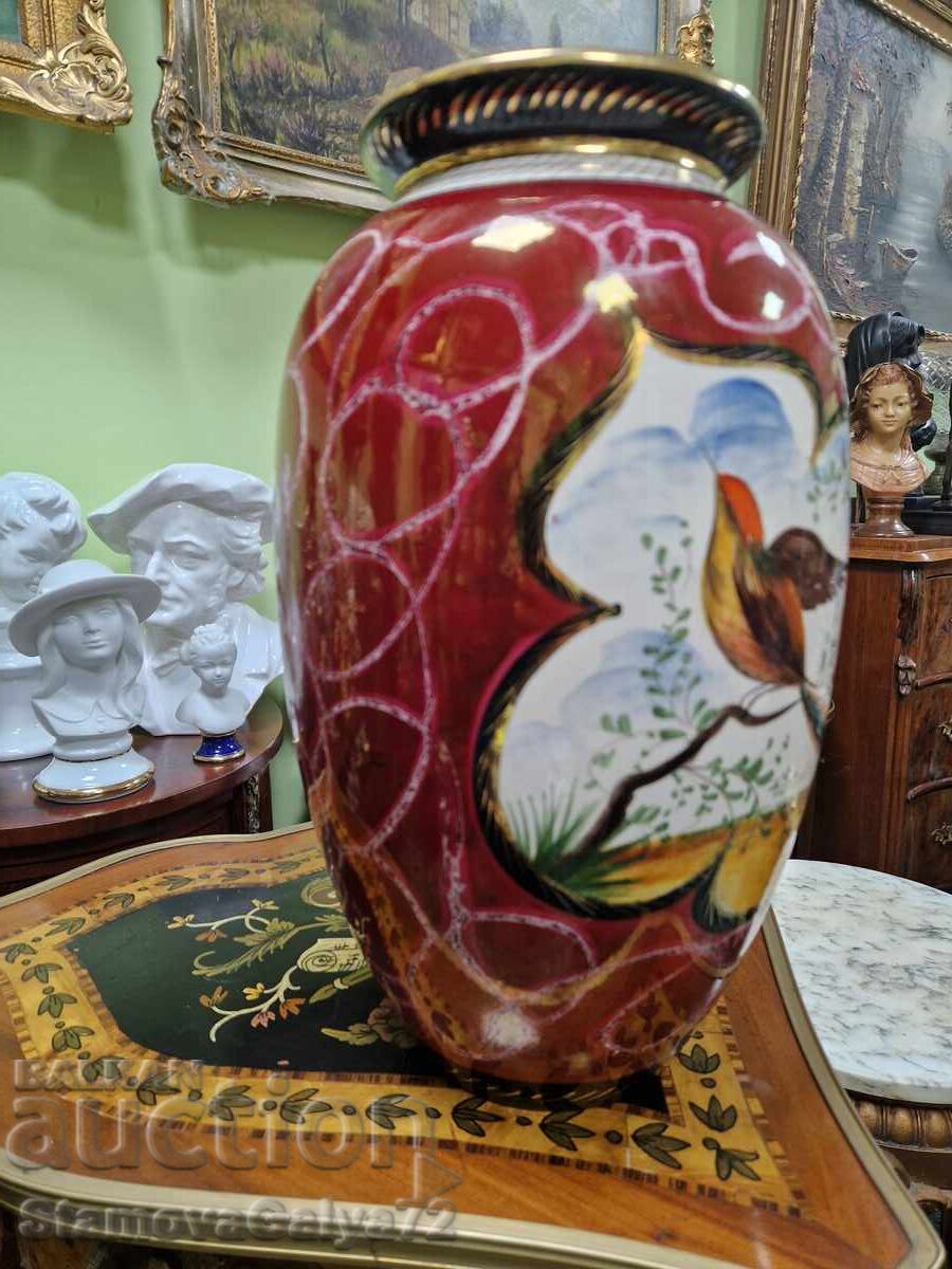 Delivery of Huge Antique Belgian Porcelain Vase H.BEQUET