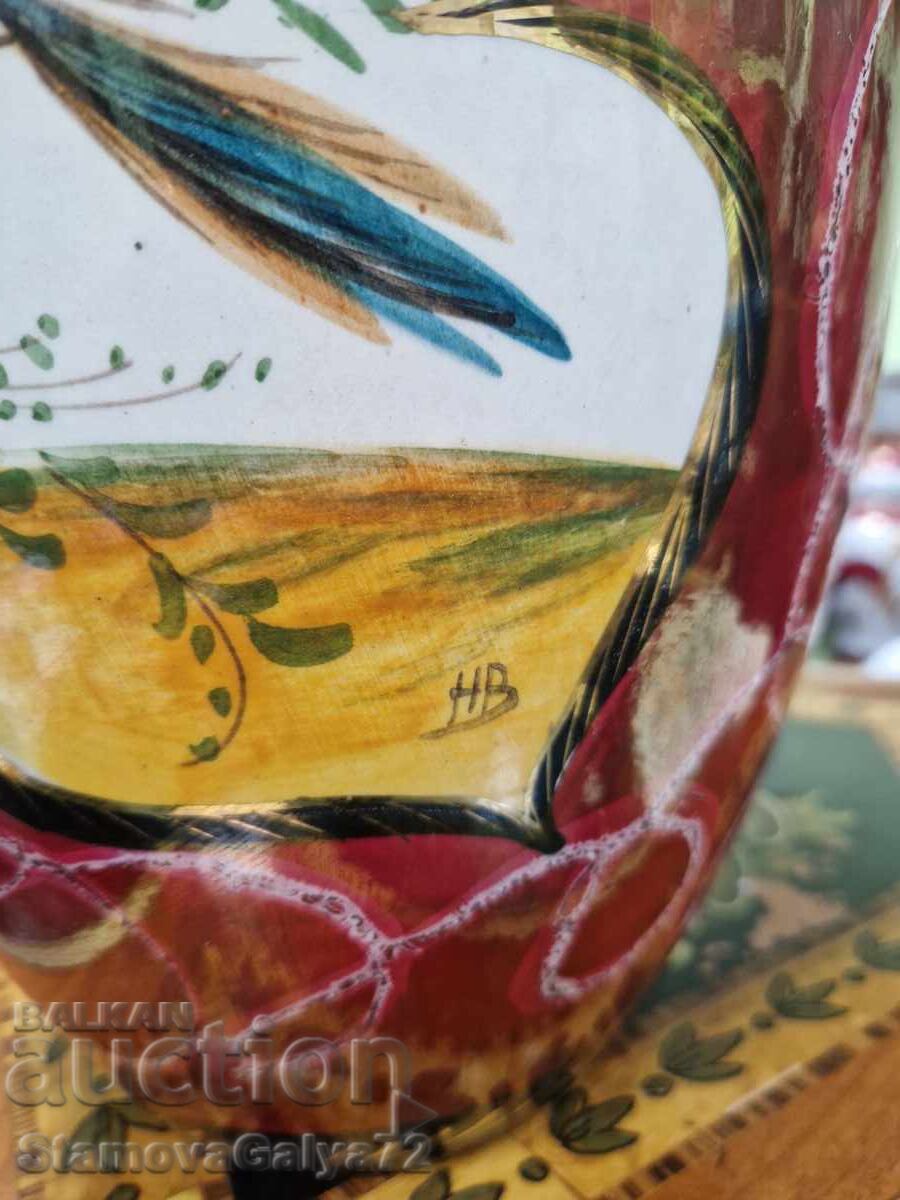 Huge Antique Belgian Porcelain Vase H.BEQUET - 6