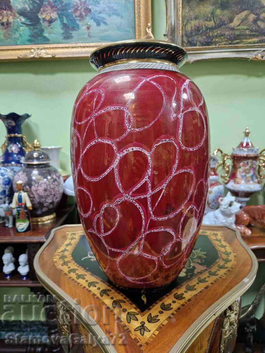 Huge Antique Belgian Porcelain Vase H.BEQUET - 7