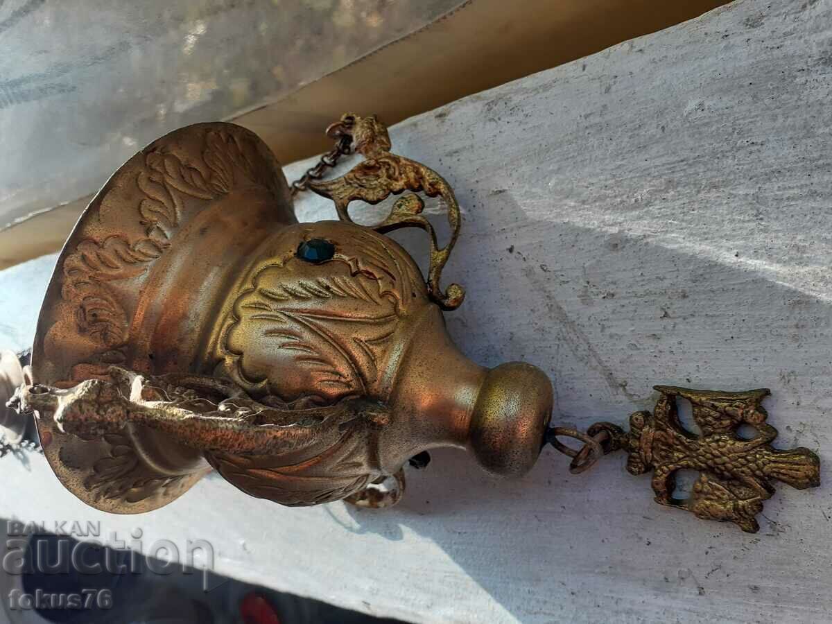 Δημοπρασία Παλιό μπρούτζινο κρεμαστό κερί θυμιατήρι