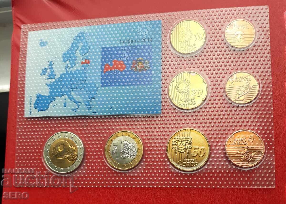Latvia SET 2014 of 8 proof euro coins with price 11.00 BGN | € 5.62