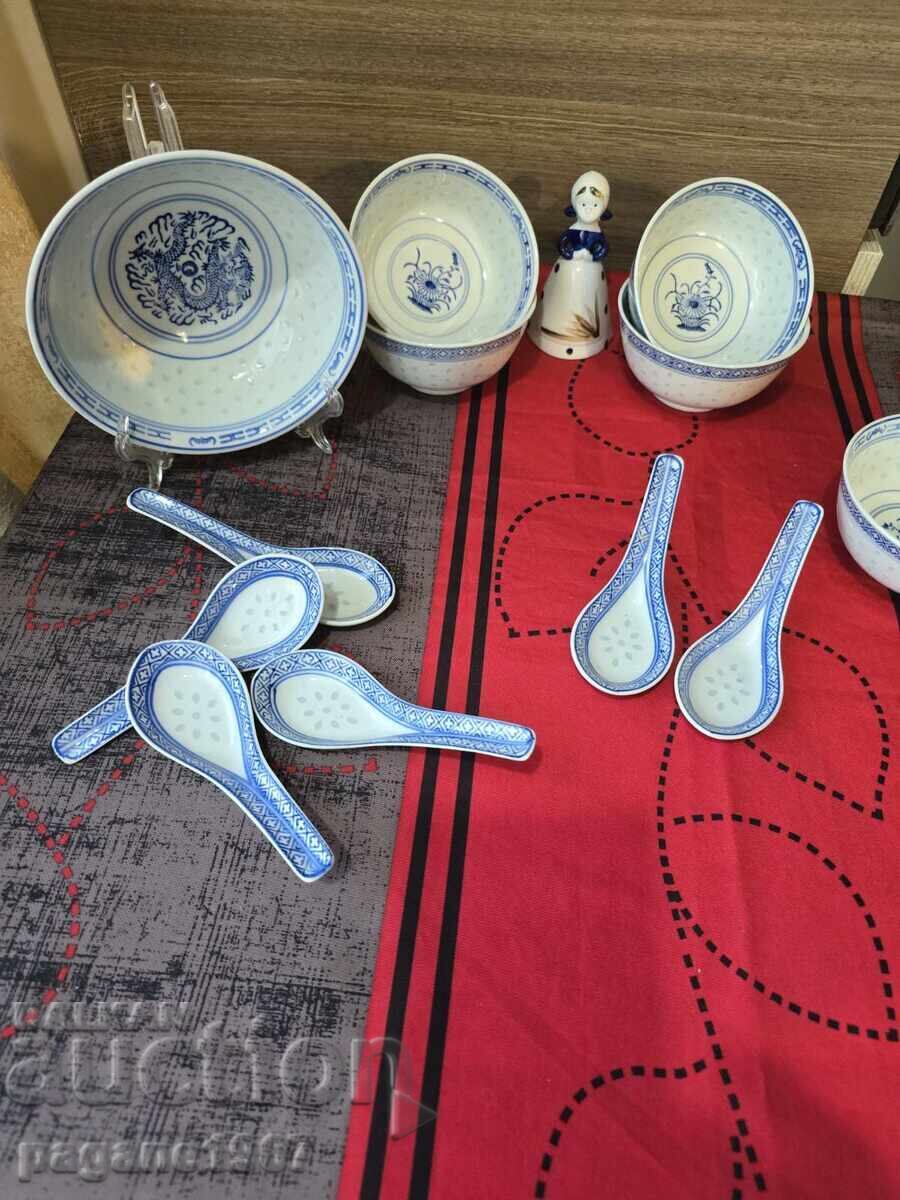 Китайски порцеланов оризов порцелан