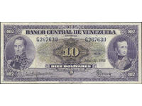 Venezuela 10 Bolivares 1952 Pick 31b Very SCARCE
