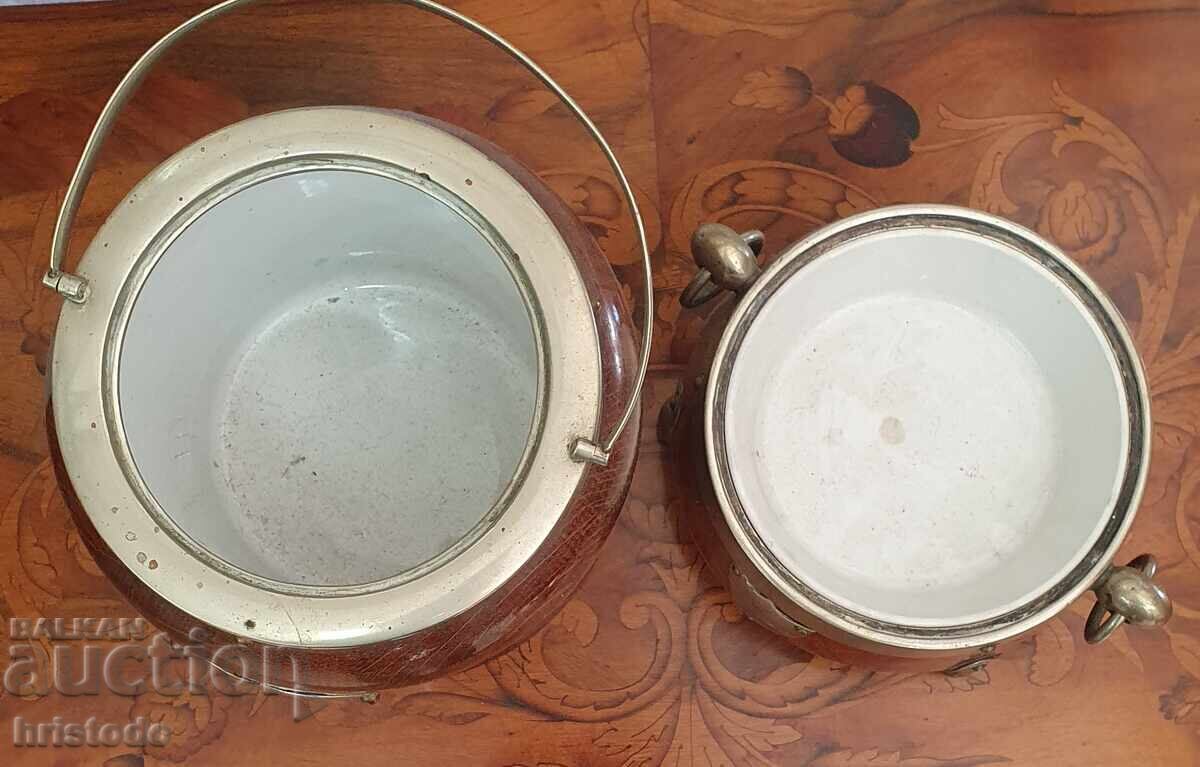 Set of old champagne bucket and ice bowl - 5