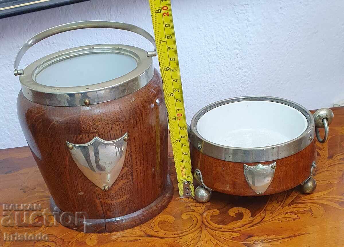 Set of old champagne bucket and ice bowl - 7
