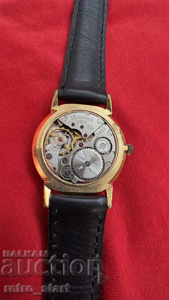 Ρολόι Ρακέτα, επιχρύσωση 10 micron, λειτουργεί! - 7