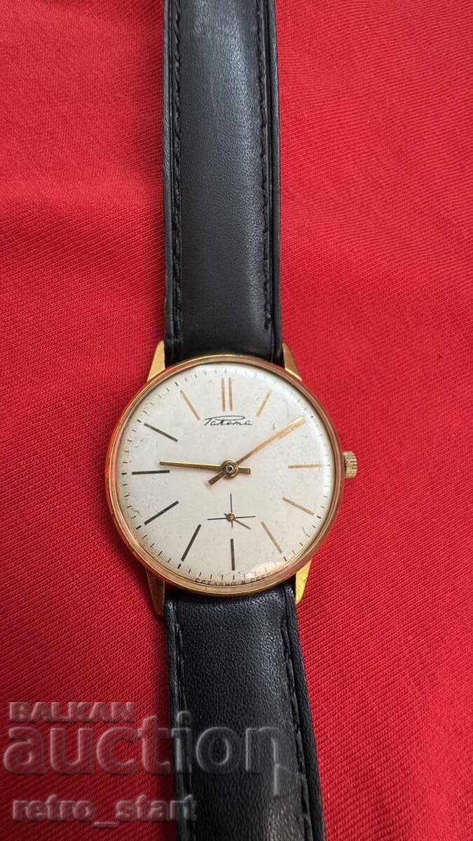 Ρολόι Ρακέτα, επιχρύσωση 10 micron, λειτουργεί!