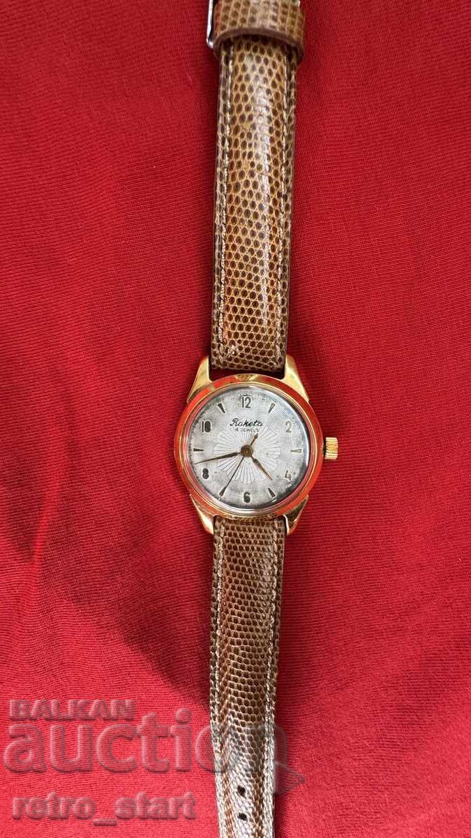 Ceas Raketa, placat cu aur 20 microni, funcționează! - 7