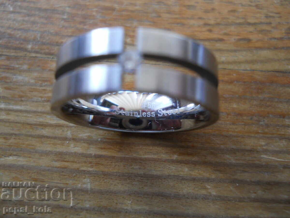 Medical steel ring with crystal with price 3.00 BGN | € 1.53