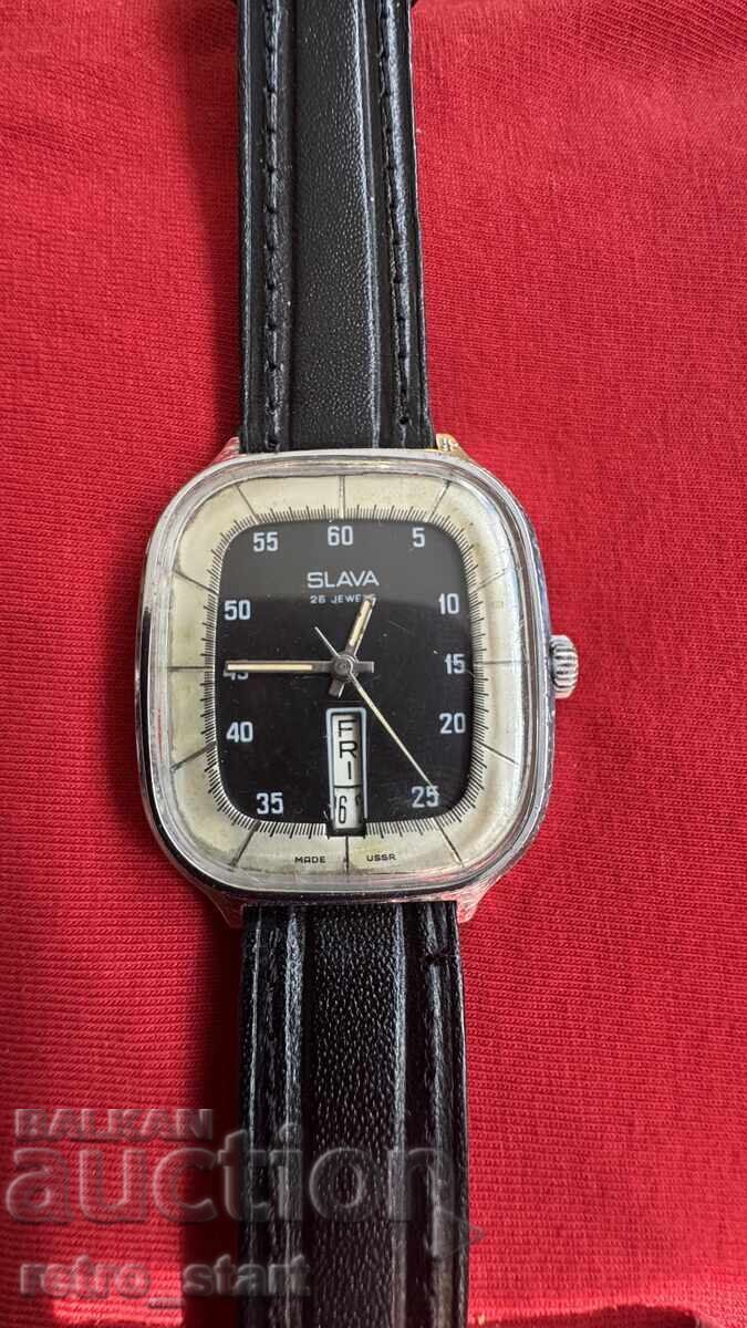 Παράδοση Ρολόι Slava, σπάνιο μοντέλο, λειτουργεί!