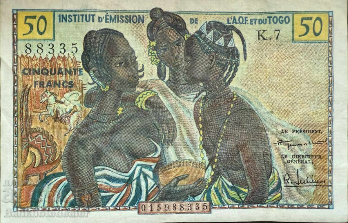 West Africa Emission Institute and Togo 50 Francs 1955 P-47