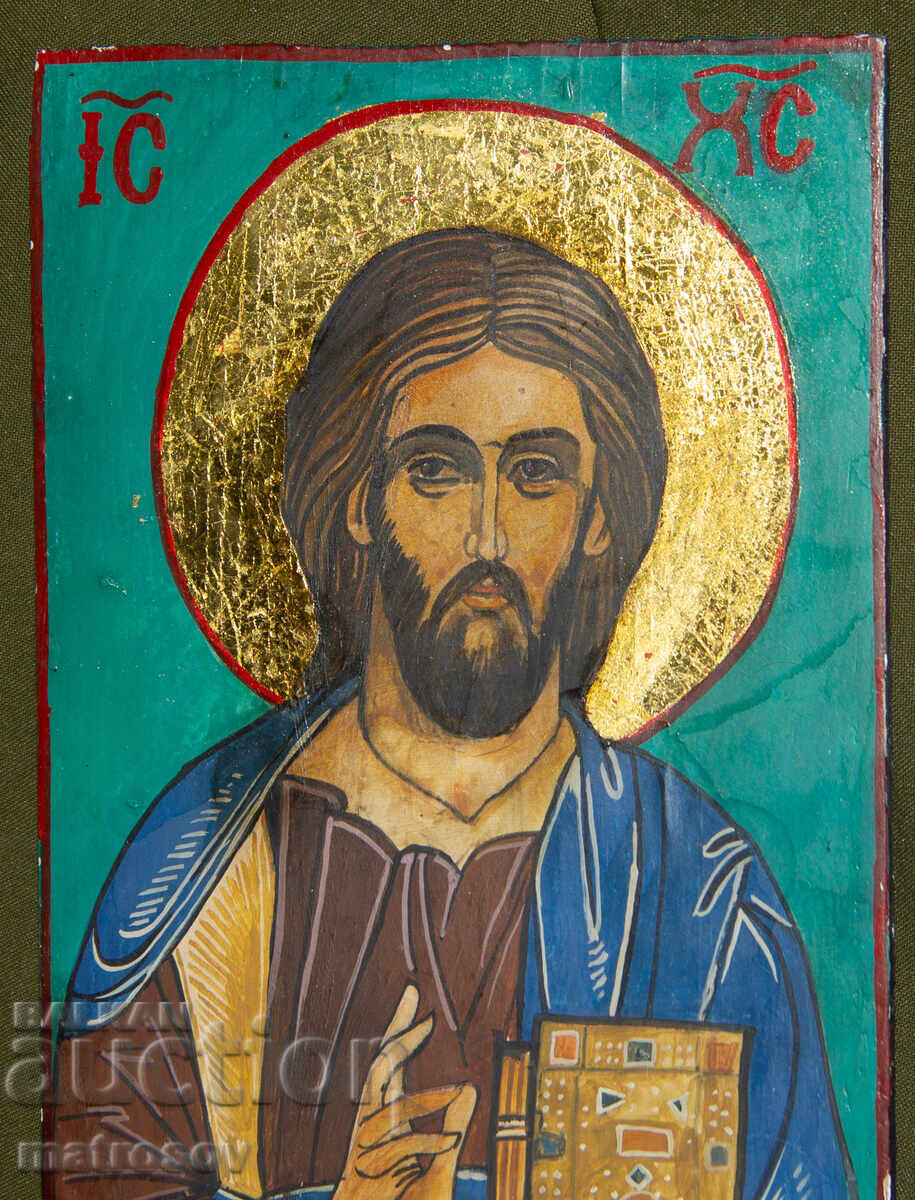 Icoană pictată manual, culori tempera, Iisus Hristos - 5 Icoană pictată manual, culori tempera, Iisus Hristos - 5