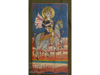 Icoană pictată manual, vopsele tempera, Sfântul Mina