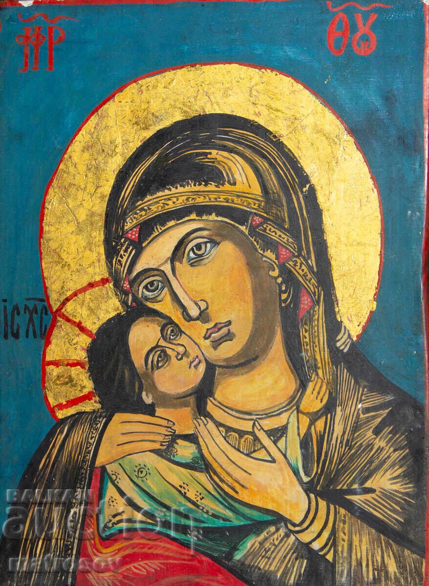 Hand-painted icon, tempera paints, St. Mary with the Child with price 200.00 BGN | € 102.26 Hand-painted icon, tempera paints, St. Mary with the Child with price 200.00 BGN | € 102.26