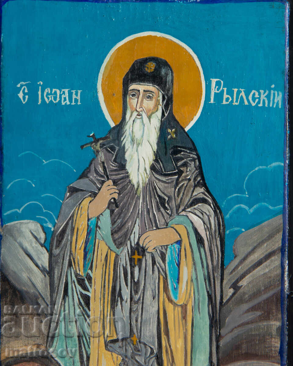 Livrarea Icoană pictată manual, vopsele tempera, Sfântul Ioan de Rila