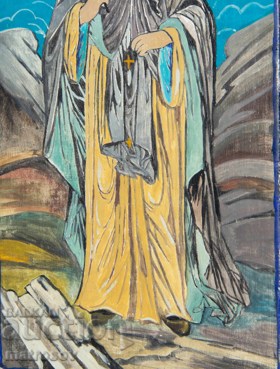 Icoană pictată manual, vopsele tempera, Sfântul Ioan de Rila - 5