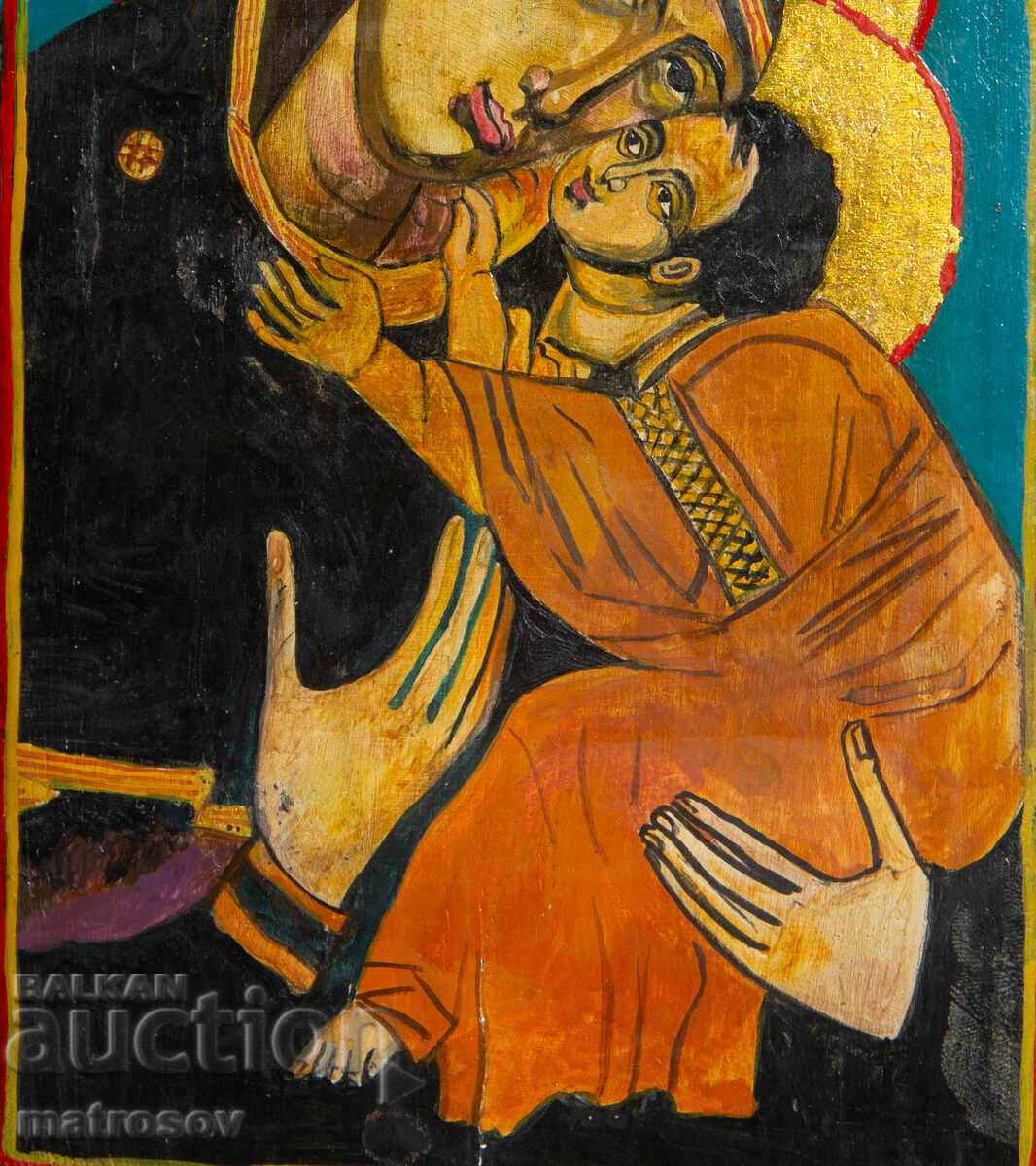 Hand-painted icon, tempera paints, Holy Mother with the Child - 5