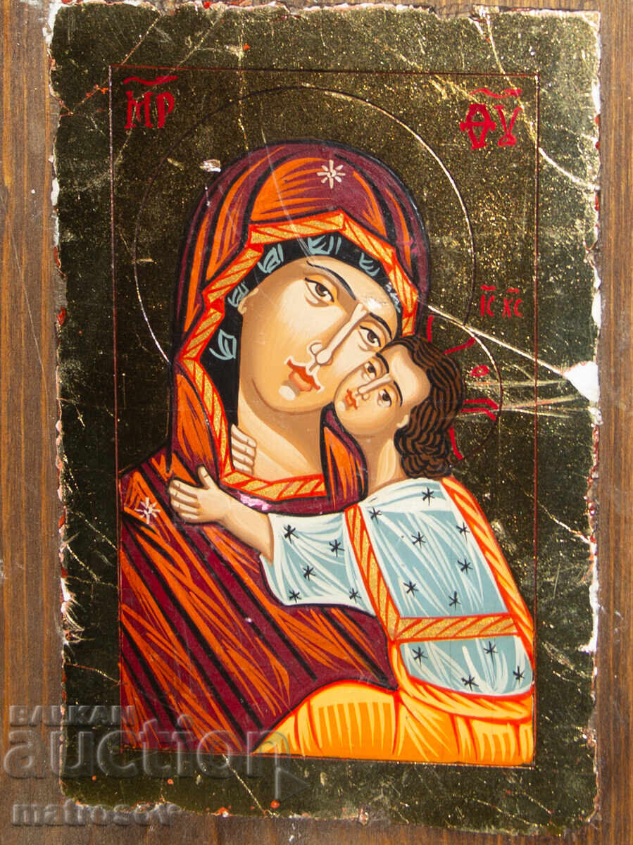 Hand-painted icon, tempera paints, St. Mary with the Child with price 200.00 BGN | € 102.26
