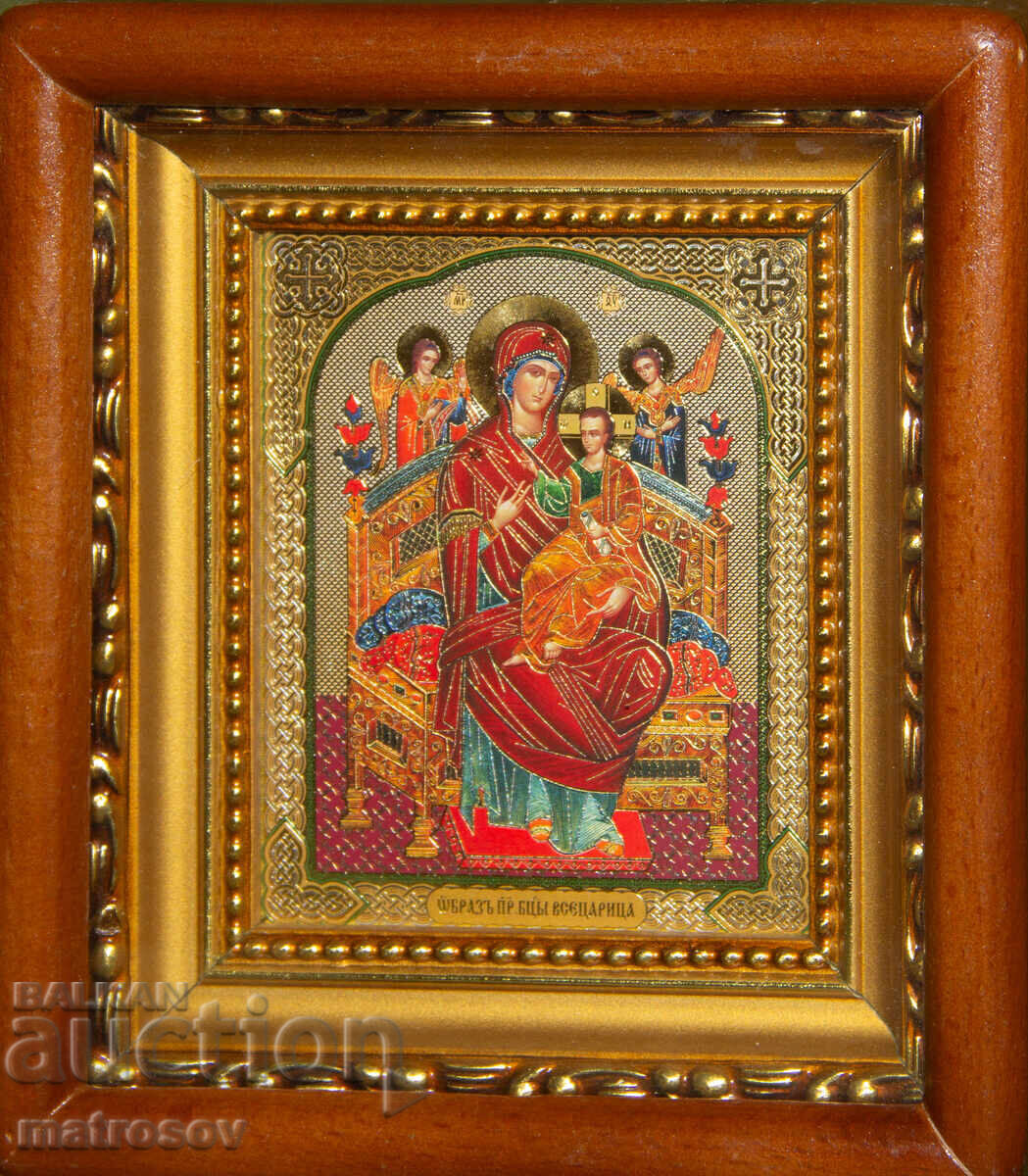 Аукцион Икона, литография, Света Богородица Всецарица